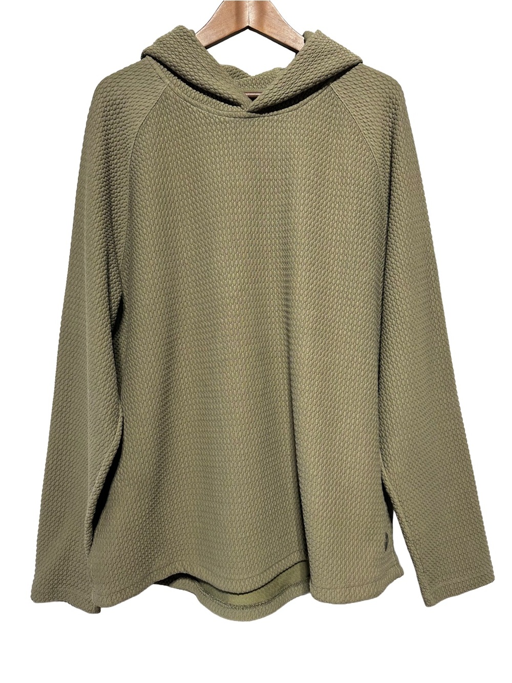 Puma Olive Textured Knit Hooded Pullover Sweatshirt XL